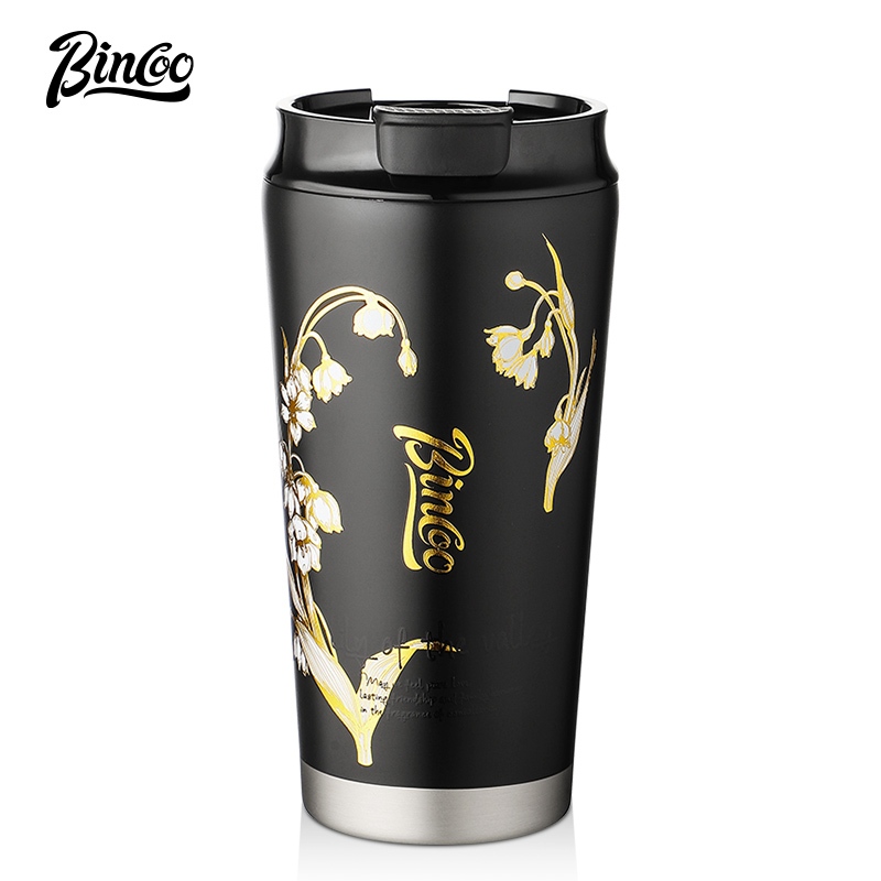 Bincoo แก้วกาแฟเซรามิก เคลือบฉนวนกันความร้อน ความจุขนาดใหญ่ 300 มล. 500 มล. สําหรับบ้าน และสํานักงาน