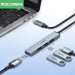 Rocoren อะแดปเตอร์ฮับ USB 3.0 4 พอร์ต ความเร็วสูง แบบพกพา