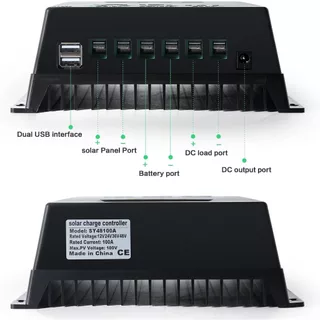 Y&H ตัวควบคุมการชาร์จพลังงานแสงอาทิตย์ 60A/80A/100A MPPT 12V 24V 36V 48V จอแสดงผล LCD แบตเตอรี่ตัวควบคุมอัจฉริยะอินพุต Max 100V Dual USB สำหรับตะกั่วกรด/ลิเธียม