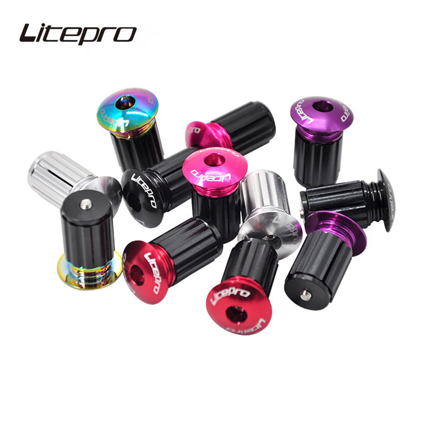 Litepro MtbจักรยานเสือภูเขาจักรยานLiteproที่มีสีสันอลูมิเนียมอัลลอยด์ขยายล็อคเพื่อเสียบมือจับH Andlebarเสียบฝาท้าย22-24mm