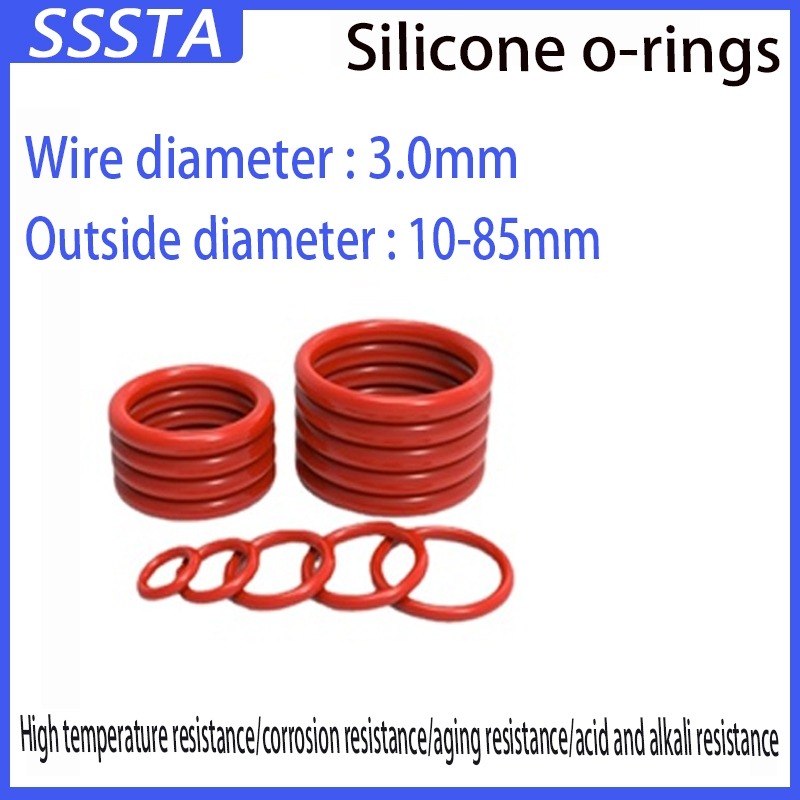 [SSSTA] O-Ring OD10-85mm * cs3.0mm Red O-Ring ซิลิโคนซีลปะเก็น