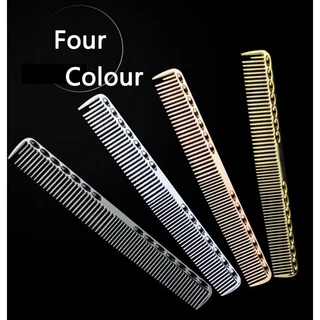 สปอตสปอตสปอต #Hairdressing หวีพื้นที่อลูมิเนียมหวีสแตนเลสป้องกันไฟฟ้าสถิตย์จัดแต่งทรงผมฟันหนาแน่นตัดผมหวีเครื่องมือความงามพิเศษ