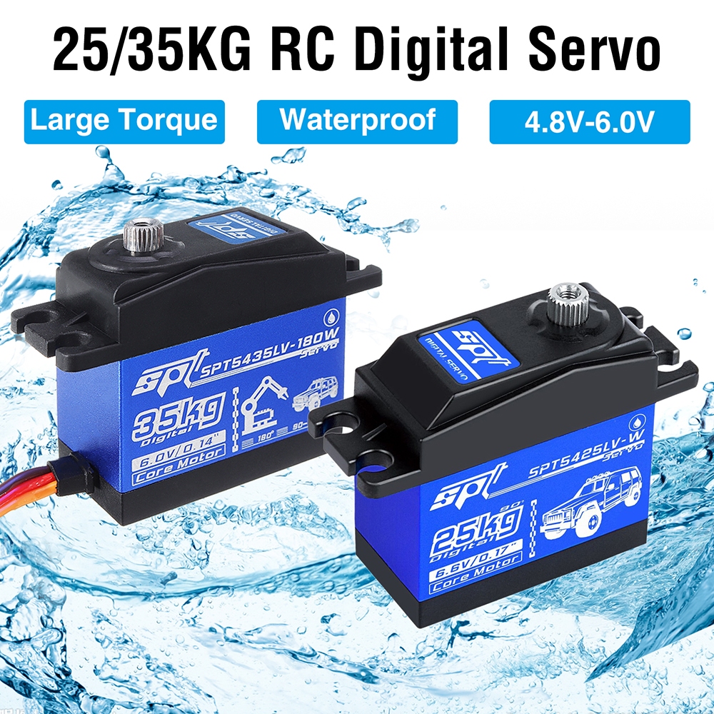 Spt5435lv เซอร์โวเกียร์ดิจิทัล โลหะ ขนาดใหญ่ 35 กก. สําหรับเครื่องบินไต่หินบังคับ 1:8 1:10 SCX10 TRX4 D90 180°