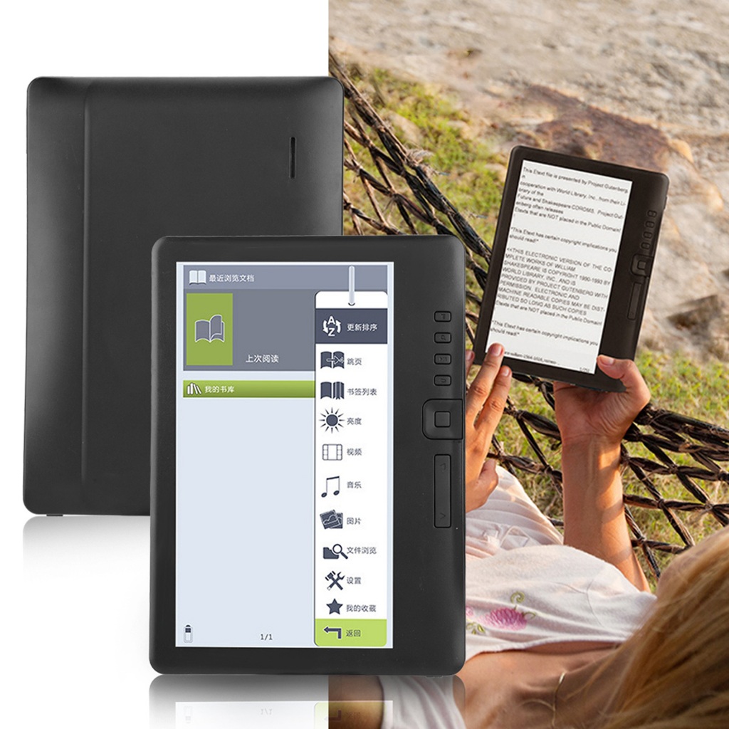 Guli เครื่องอ่าน E-book แบบพกพา 7 นิ้ว หน้าจอสีสันสดใส รองรับการ์ด TF 16 GB กันน้ํา หน้าจออิเล็กทรอนิกส์ แบบใสพิเศษ