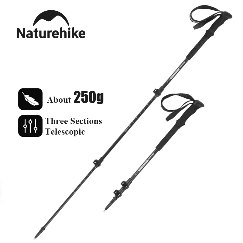 Naturehike ST03 7075 ไม้เท้าอลูมิเนียม น้ําหนักเบา ป้องกันการกระแทก สําหรับปีนเขา เดินป่า