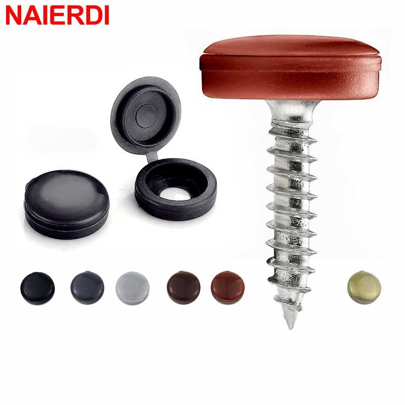Naierdi ฝาครอบสกรู ป้องกันสนิม สําหรับตกแต่งป้ายทะเบียนรถยนต์ 100 ชิ้น