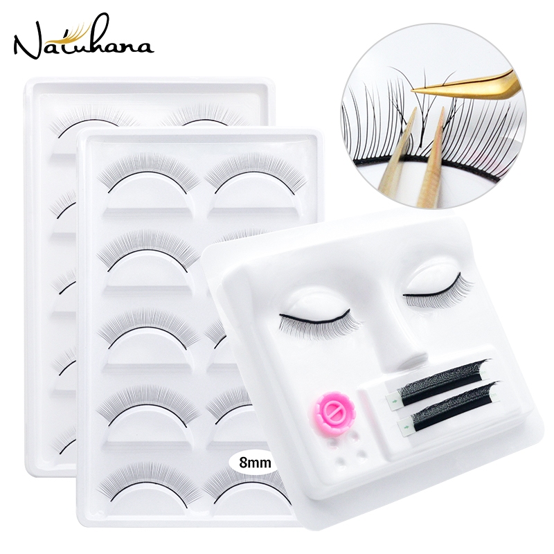 Natuhana แผ่นต่อขนตาปลอม 3 in 1 สําหรับผู้เริ่มต้น