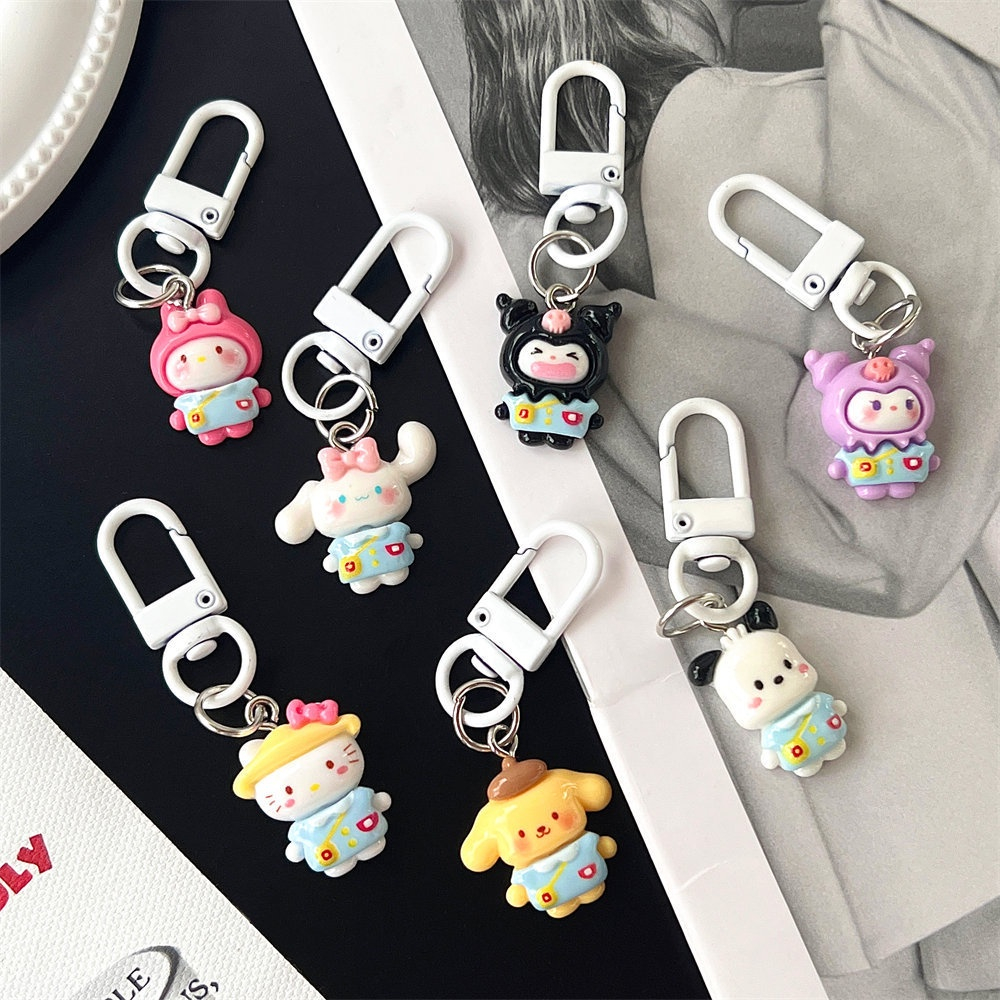 SANRIO พวงกุญแจ จี้ตุ๊กตาอนิเมะ Kuromi น่ารัก เหมาะกับของขวัญวันเกิด สําหรับเด็กผู้หญิง