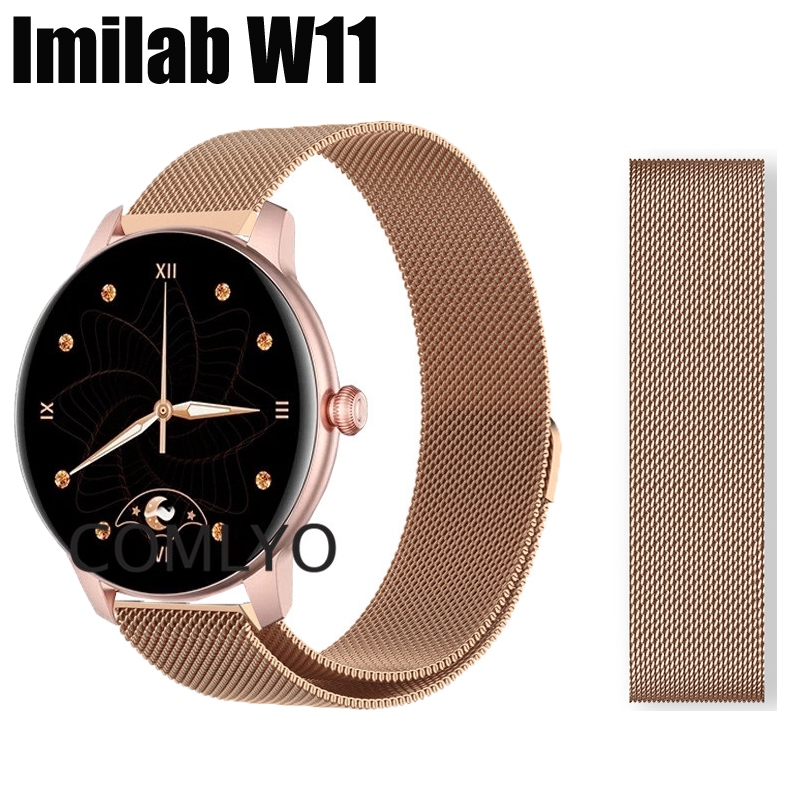 สําหรับ Imilab W11 สายสมาร์ทวอทช์ สเตนเลส ผู้หญิง ผู้ชาย สายโลหะ เข็มขัด