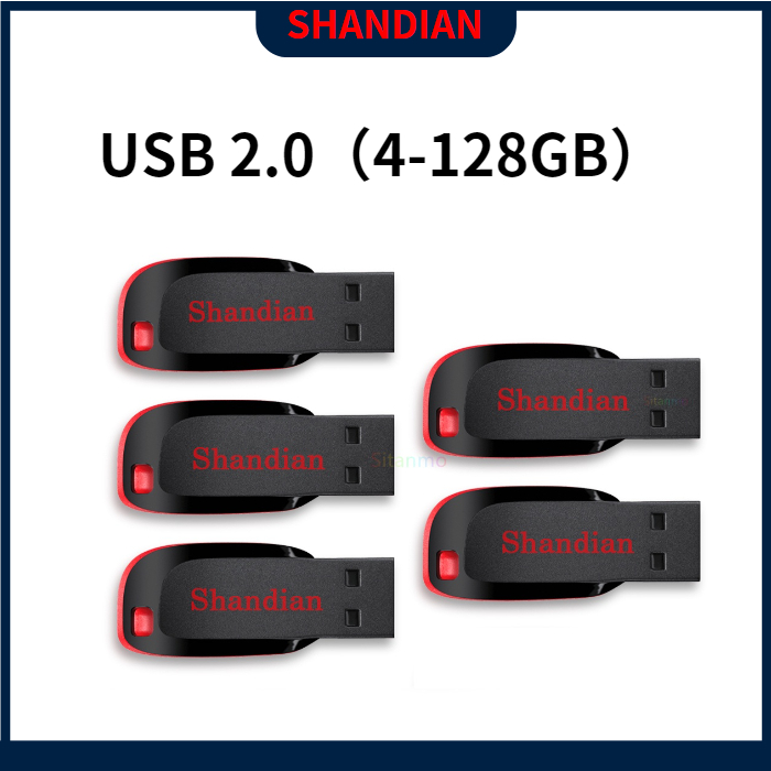 Shandian แฟลชไดรฟ์ USB 4GB 8GB 16GB 32GB 64GB กันน้ํา ความจุ 128GB สําหรับคอมพิวเตอร์ แล็ปท็อป