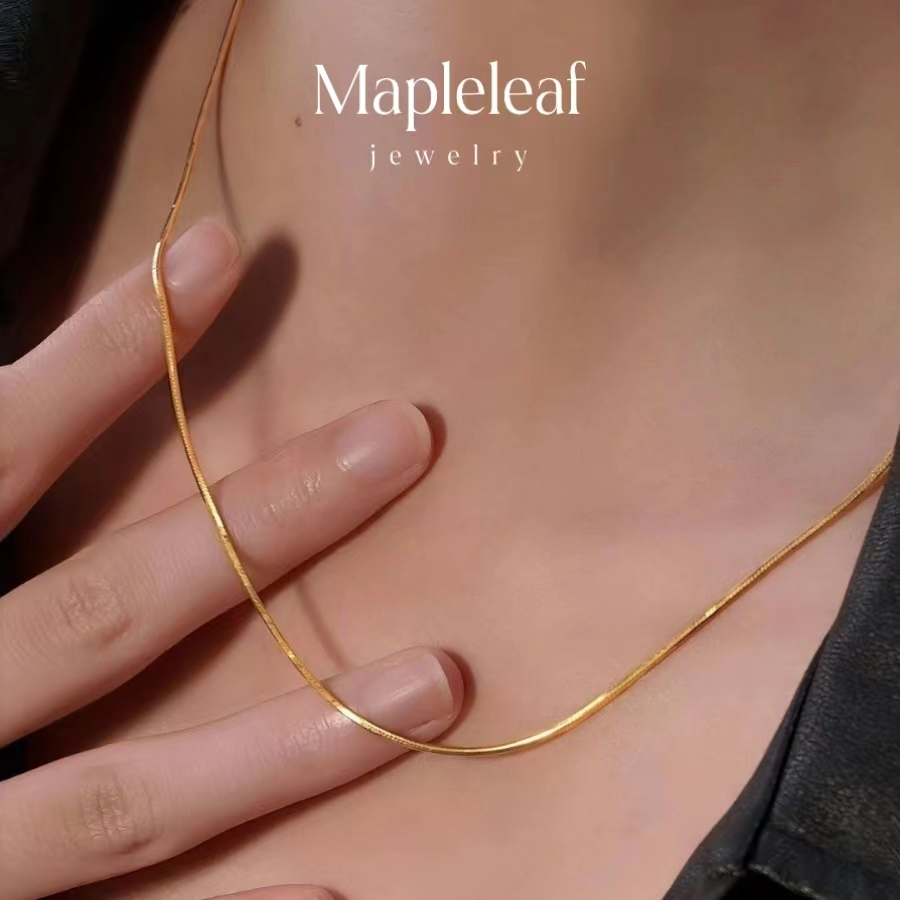 สร้อยคอทองคำ 18K เครื่องประดับ สร้อยคอโซ่ ทอง 18K จี้งู เหมาะกับของขวัญ สไตล์มินิมอล สําหรับผู้หญิง