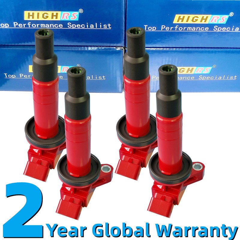 Ignition coil plug ประสิทธิภาพ คอยล์จุดระเบิด ปลั๊กขด ขดลวด ชุด 4 ชิ้น For Toyota MR2 Celica Corolla Matrix Prizm Vibe Altis 1ZZFE 90919 02239 90080-19015 89057938