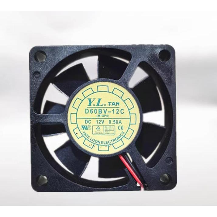 Yuelun/yl D60BV-12C พัดลมระบายความร้อน 2 สาย 12V 0.50 A 6020 6 ซม.
