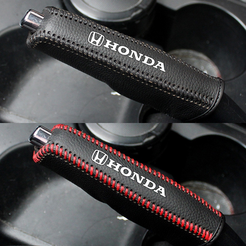 รถมือเย็บหนัง Handbrake ฝาครอบเกียร์ยานยนต์สําหรับ Honda City Accord CR-V Jazz Fit Odyssey Brio WR-V