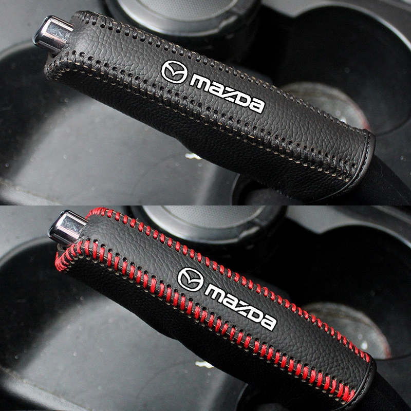รถเย็บหนัง Handbrake ฝาครอบเกียร์ยานยนต์สําหรับ MAZDA CX-3 CX-4 CX-5 Atenza BT-50 Mazda 2 Mazda 3