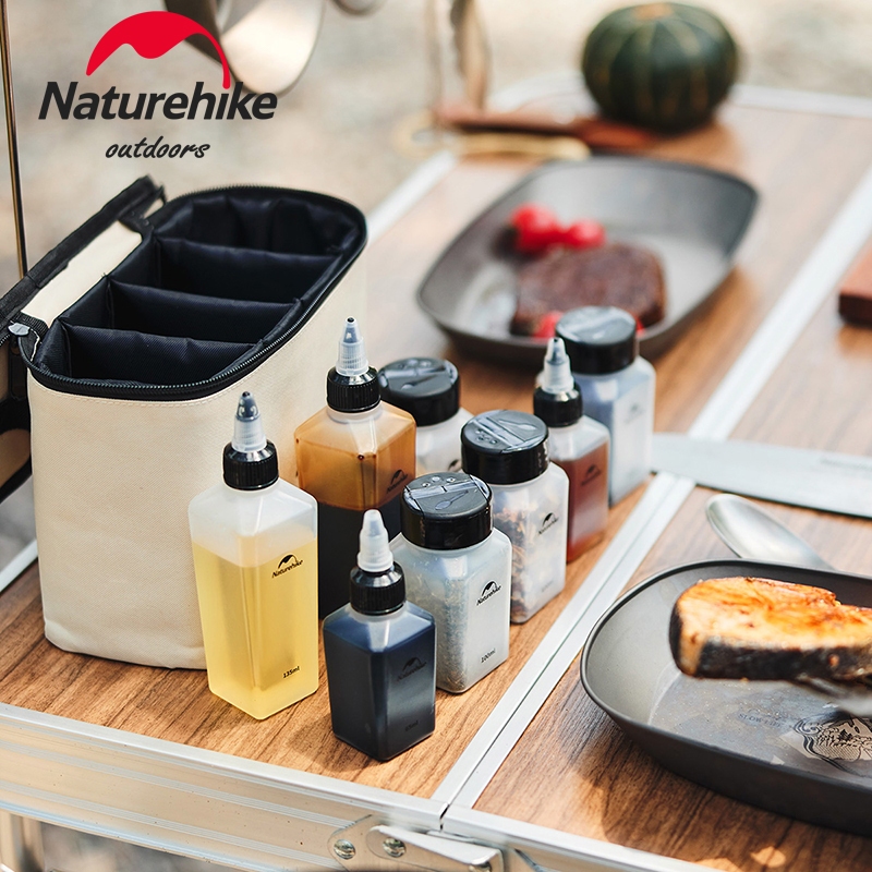 Naturehike กระป๋องใส่เครื่องปรุง พร้อมกระเป๋า สําหรับปิกนิก บาร์บีคิว แบบพกพา 6 ชิ้น 8 ชิ้น