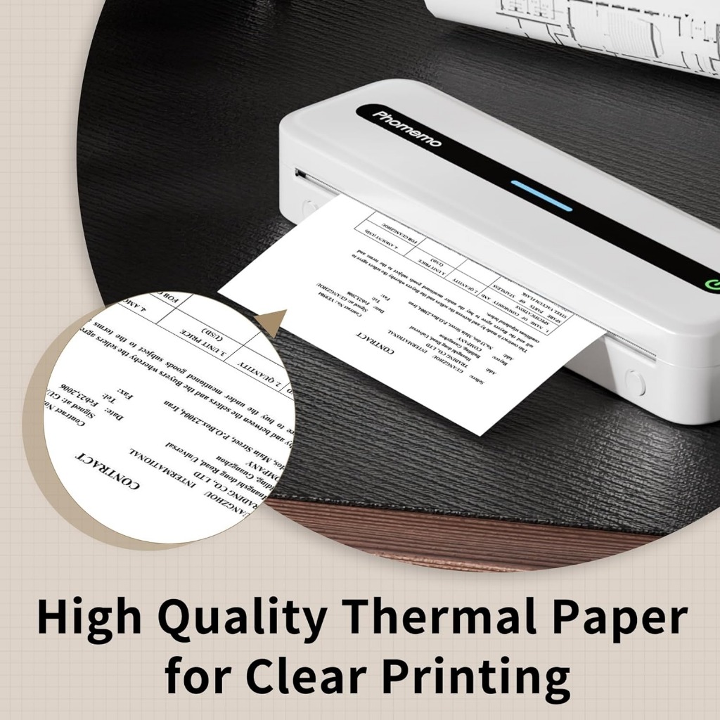 [ไม่ซีดจางเป็นเวลาสิบปี] Phomemo กระดาษเทอร์มอล A4 สำหรับใช้กับเครื่องพิมพ์ M832 M833 M834 M835 - รูปที่ 6