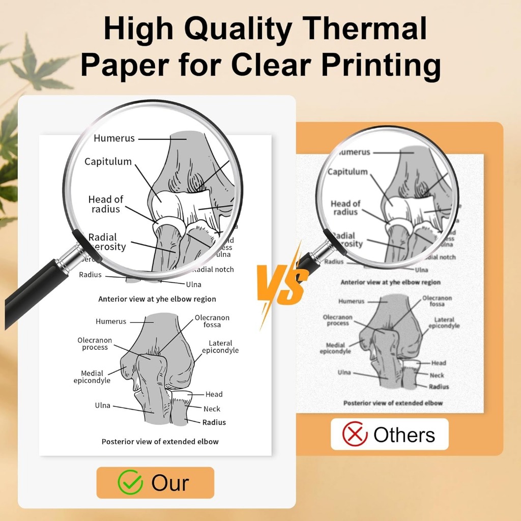 [ไม่ซีดจางเป็นเวลาสิบปี] Phomemo กระดาษเทอร์มอล A4 สำหรับใช้กับเครื่องพิมพ์ M832 M833 M834 M835 - รูปที่ 2