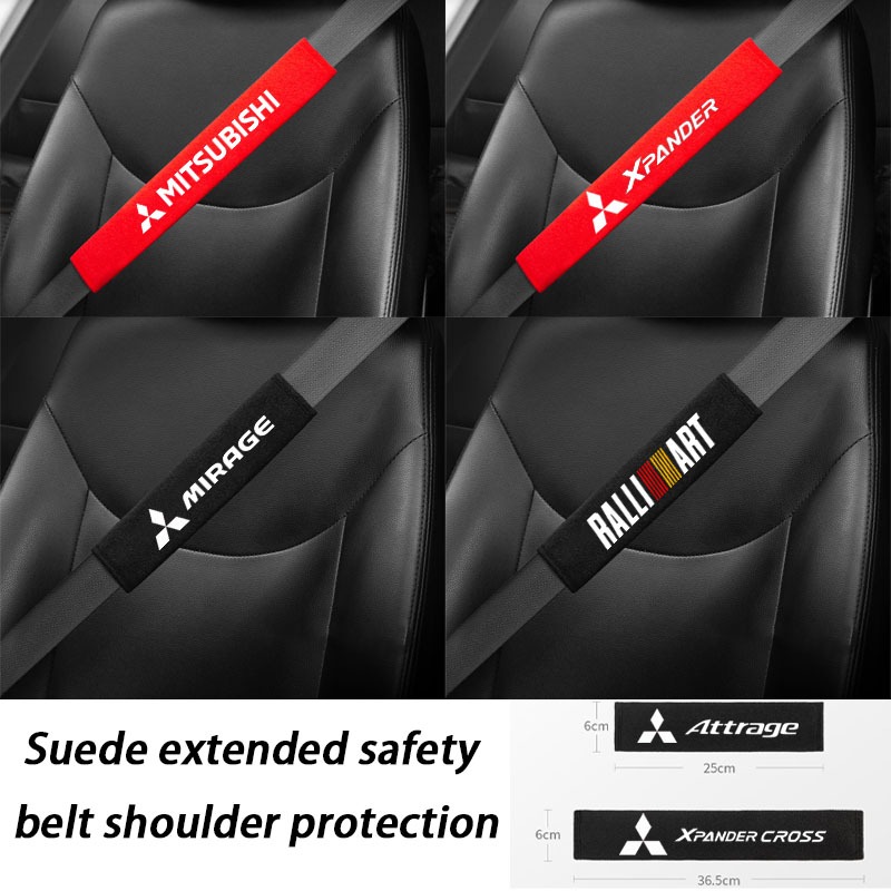 Mitsubishi ปลอกหุ้มเข็มขัดนิรภัย หนังนิ่ม ป้องกันไหล่ 36 ซม. สําหรับตกแต่ง Attrage Mirage Triton Xpander Pajero Xpande ASX Storm Kuda Outlander