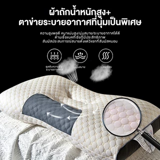 BlueWhite หมอน หมอนสุขภาพ แก้ปวดคอ บ่า ไหล่ หมอนยางพารา นอนหลับสบาย สัมผัสนุ่ม 3D ลดการนอนกรน ป้องกันไรฝุ่น รองรับน้ําหนักได้เป็นอย่างดี Pillow