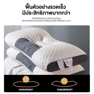 BlueWhite หมอน หมอนสุขภาพ แก้ปวดคอ บ่า ไหล่ หมอนยางพารา นอนหลับสบาย สัมผัสนุ่ม 3D ลดการนอนกรน ป้องกันไรฝุ่น รองรับน้ําหนักได้เป็นอย่างดี Pillow