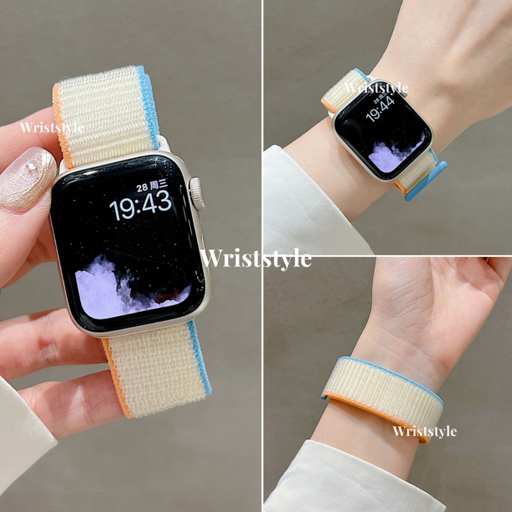 ห่วงไนลอนเปลี่ยนสายนาฬิกาสําหรับ Apple Watch S9/8/7/6/5/4/3/2/1 SE ULTRA KD19PRO Breathable สบายสายไ