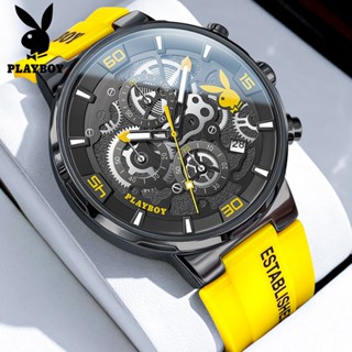 PLAYBOY นาฬิกา ผู้ชาย แฟชั่น watch 100% แท้ นาฬิกาข้อมือกันน…