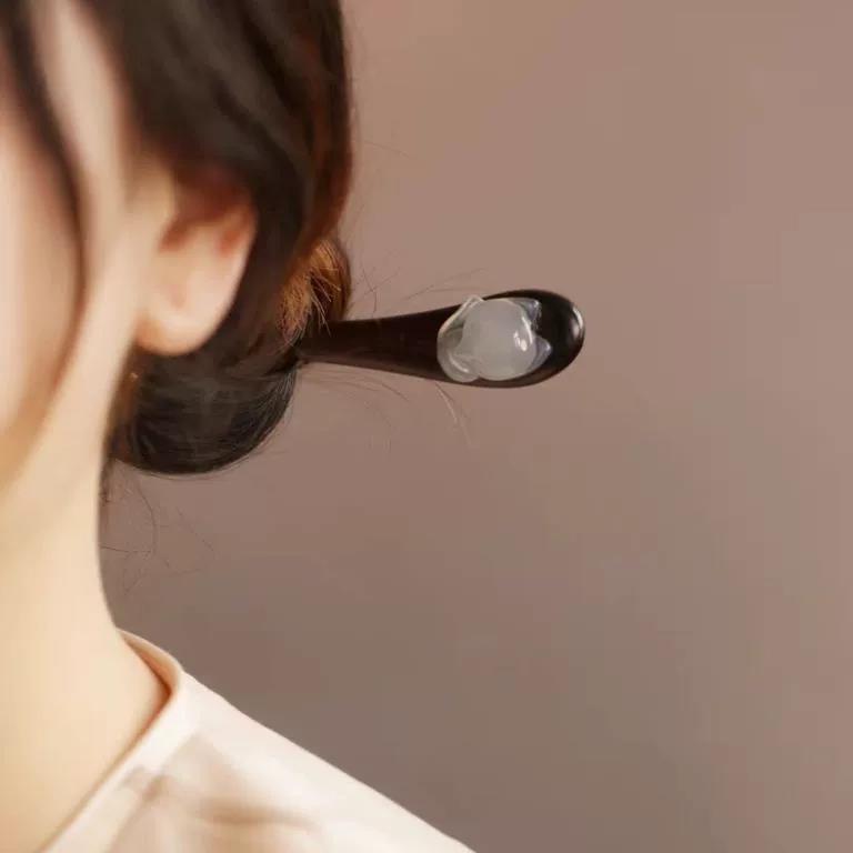 กิ๊บติดผมไม้จันทน์ รูปสุนัขจิ้งจอกน้อยน่ารัก เกรดสูง สไตล์จีนเรโทร - รูปที่ 2