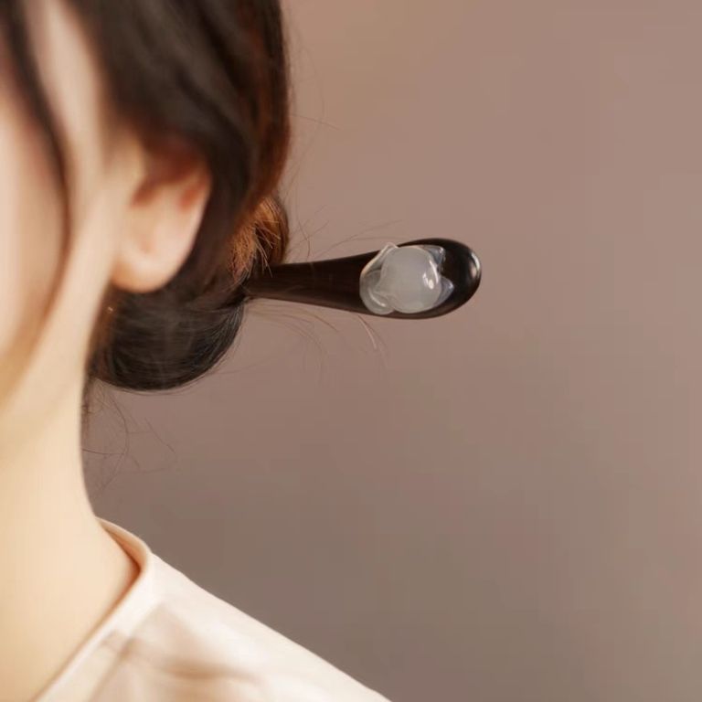 กิ๊บติดผมไม้จันทน์ รูปสุนัขจิ้งจอกน้อยน่ารัก เกรดสูง สไตล์จีนเรโทร - รูปที่ 4