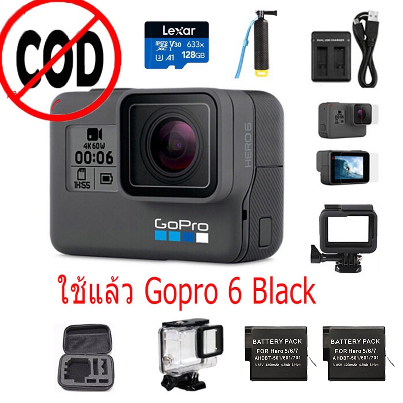 Gopro HERO 6 black มือสอง สําหรับ vlog 4K 60fps กล้องแอคชั่น มือ2