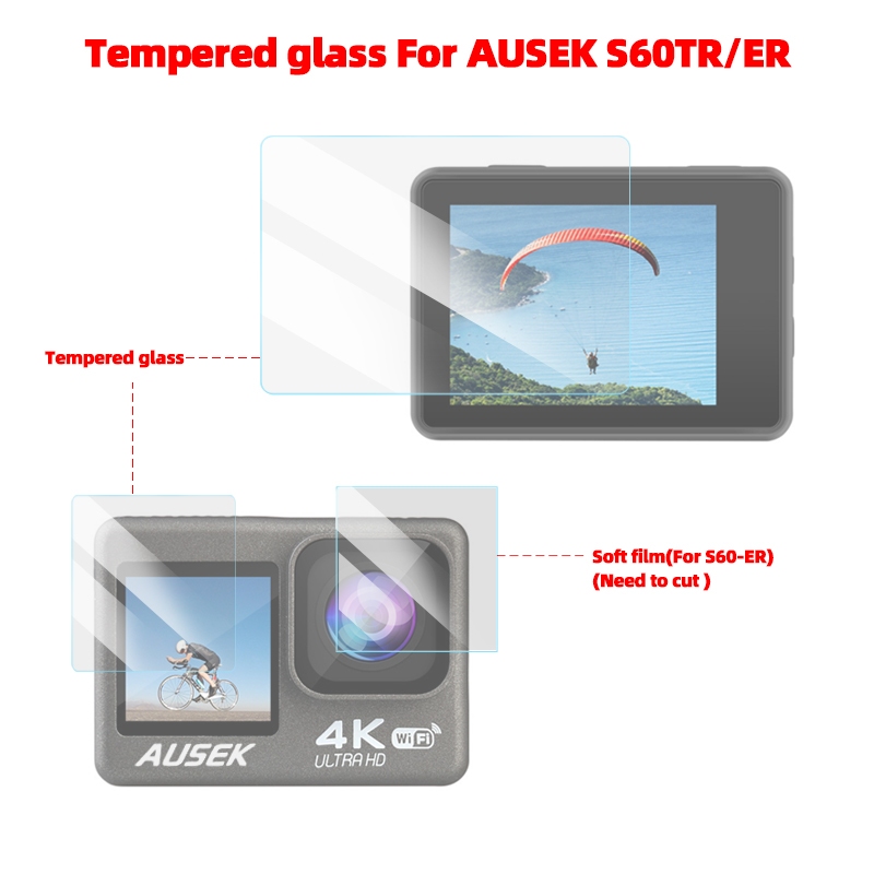 ฟิล์มกระจกนิรภัยกันรอยหน้าจอ อุปกรณ์เสริม สําหรับกล้อง Ausek S60er S60tr S60