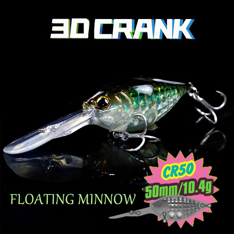 ดําน้ําลึก Crankbait เหยื่อแข็งพลาสติก 5 ซม./10 กรัมเหยื่อตกปลา