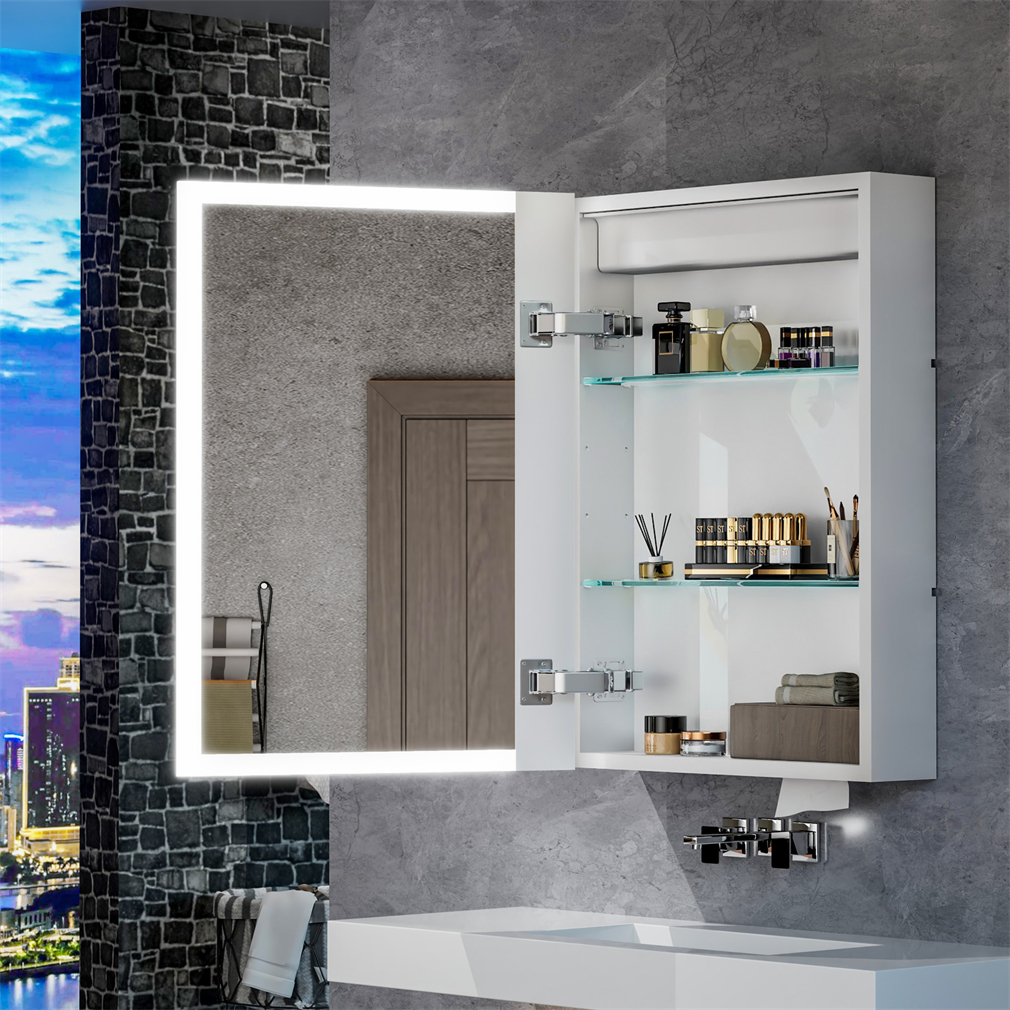 กระจกห้องน้ำ กระจกส่องสว่าง LED ขนาดใหญ่ ป้องกันหมอก สัมผัสอัจฉริยะ สําหรับติดห้องน้ํา Bathroom Mirror Medicine Cabinet