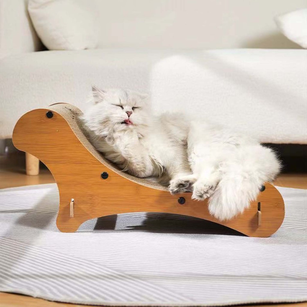  ที่ลับเล็บแมว แผ่นลับเล็บแมว โซฟาแมว เตียงแมว 3in1 ที่ฝนเล็บแมว โซฟาฝนเล็บแมว ที่นอนกระดาษแข็ง อเนกประสงค์ ทนทาน เล่นได้ นอนได้