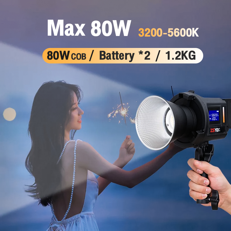 Photographic lamp ส่งด่วน กทม. ไฟต่อเนื่อง ZSYB CL-80Bi 80w B Color 3200-5600K video light fill light ไฟแฟลชถ่ายรูป อุปกรณ์ถ่ายภาพและไฟสตูดิโอ video light led ไฟถ่ายรูปพกพา อุปกรณ์ ไฟฉาก ไฟดารา ไฟต่อเนื่อง ไฟถ่ายภาพ