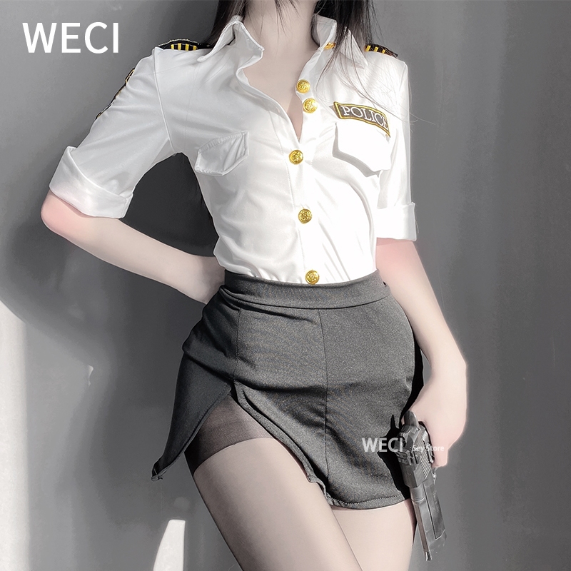 Weci ชุดคอสเพลย์ตํารวจ ชุดชั้นใน เซ็กซี่ สําหรับผู้หญิง 2024
