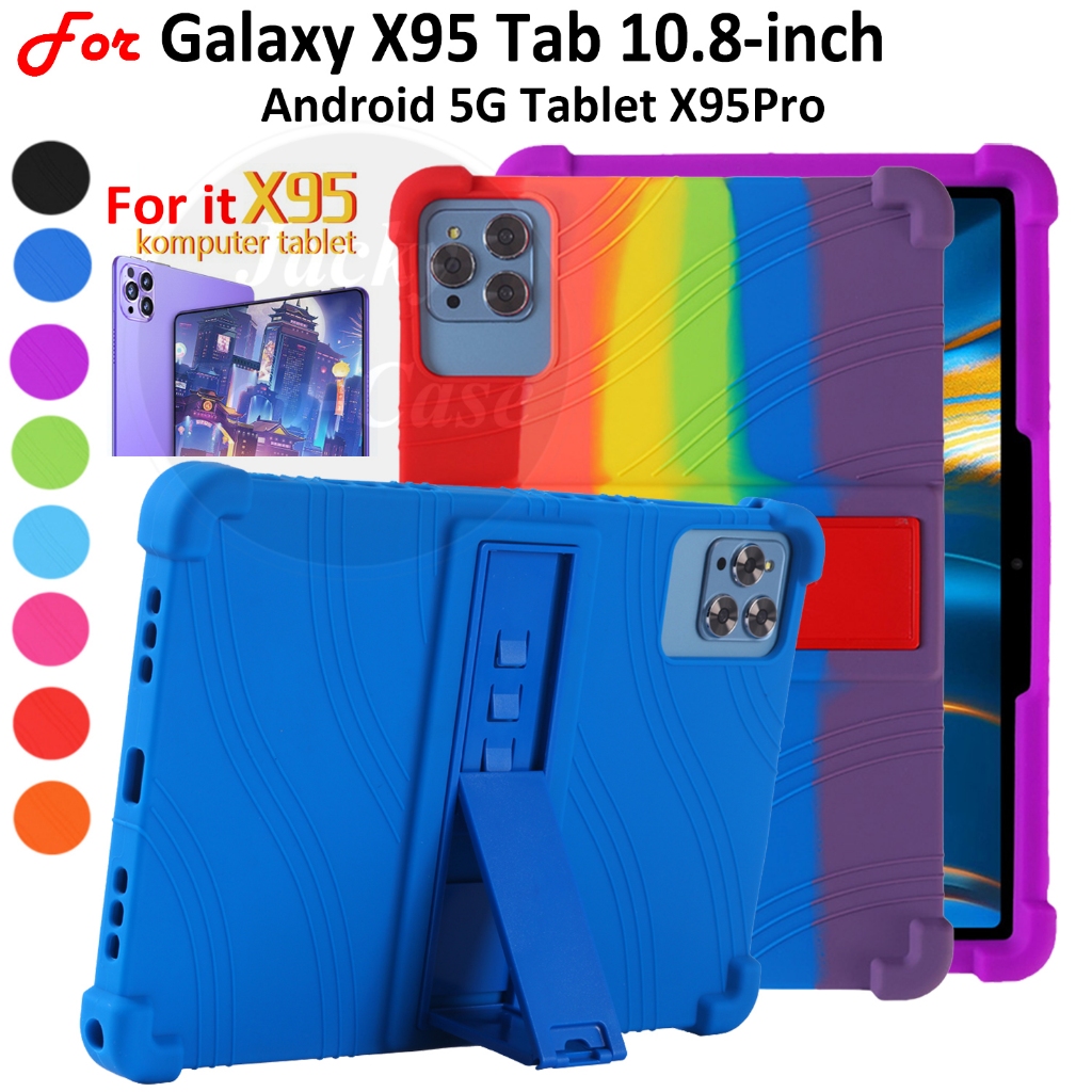 เคสแท็บเล็ต ซิลิโคนนิ่ม หนา กันกระแทก พร้อมขาตั้ง สําหรับ Galaxy X95 Tab 10.8 นิ้ว Global X95Pro Pro