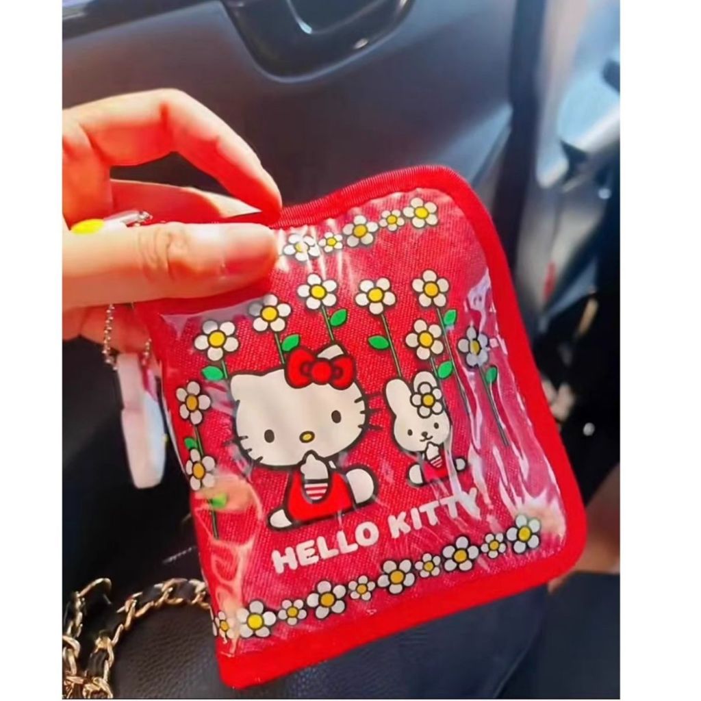 กระเป๋าสตางค์ หนัง PU ลายการ์ตูน Hello Kitty น่ารัก สามารถพับได้ เหมาะกับของขวัญ สไตล์ญี่ปุ่น สําหรับผู้หญิง