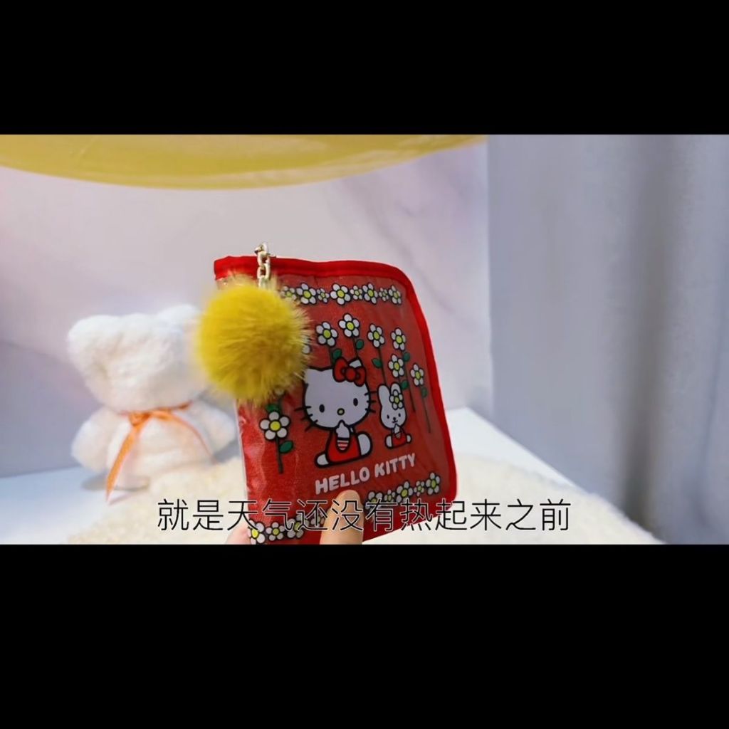 กระเป๋าสตางค์ หนัง PU ลายการ์ตูน Hello Kitty น่ารัก สามารถพับได้ เหมาะกับของขวัญ สไตล์ญี่ปุ่น สําหรับผู้หญิง