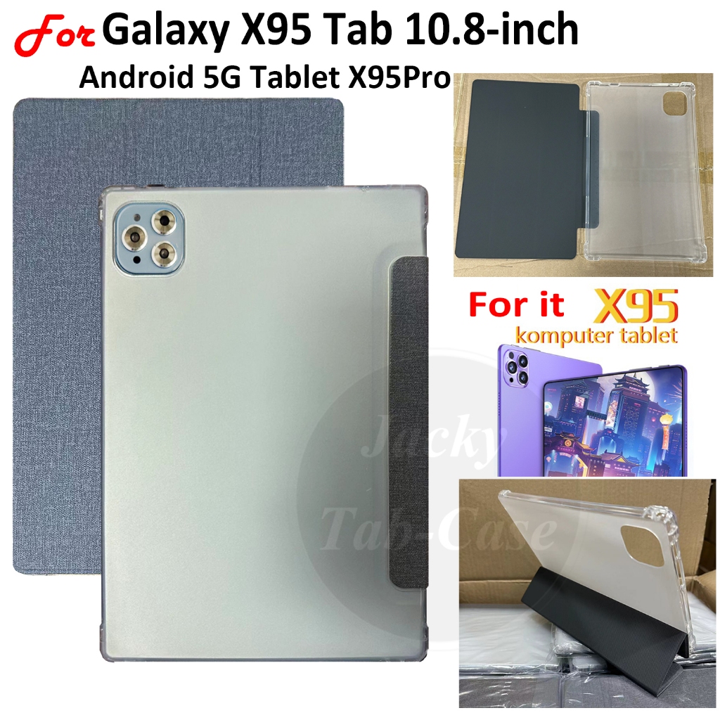 ใหม่ เคสแท็บเล็ตหนัง TPU นิ่ม ฝาพับ พร้อมขาตั้ง สําหรับ Android Tablet PC 5G Galaxy X95 Tab 10.8 นิ้