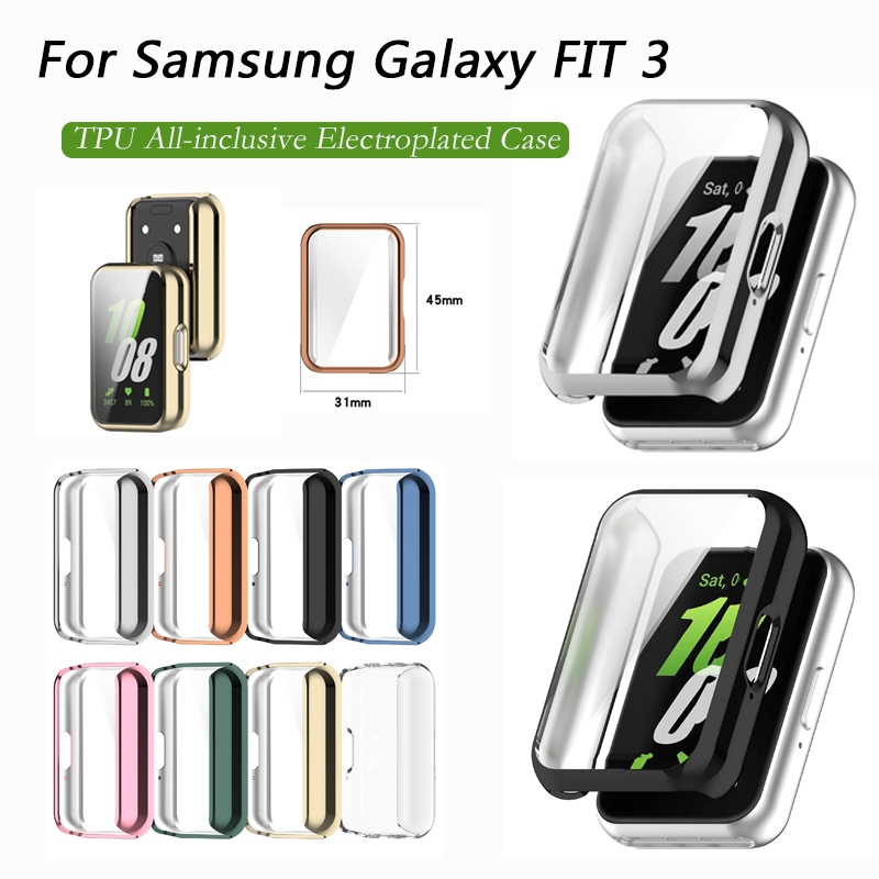 Samsung Galaxy Fit3 Fit 3 เคสป้องกัน TPU ชุบ เต็มรูปแบบ เคสนิ่ม สําหรับ Samsung Fit3 ป้องกันหน้าจอ เคส Samsung SmartBand อุปกรณ์เสริม
