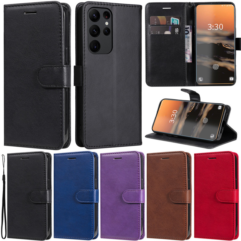 เคสโทรศัพท์หนัง PU นิ่ม ฝาพับ พร้อมช่องใส่บัตร ตั้งได้ สไตล์เรโทร หรูหรา สําหรับ Samsung Galaxy S24 Plus A15 A25 A55 A35 5G A05 A05S S23 FE S24 Ultra S22 Ultra S23 Ultra S22 S24 S23