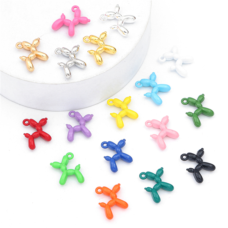 จี้หมาโป่งโลหะ 3D 19x14mm สำหรับ DIY งานเครื่องประดับทำสร้อยคอ สร้อยข้อมือ และพวงกุญแจ