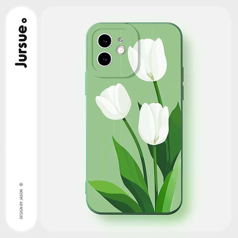 JURSUE เคสโทรศัพท์มือถือนิ่ม กันกระแทก ลายสุนทรีย์ สําหรับ iPhone 16 15 14 13 12 11 Pro Max SE 2020 