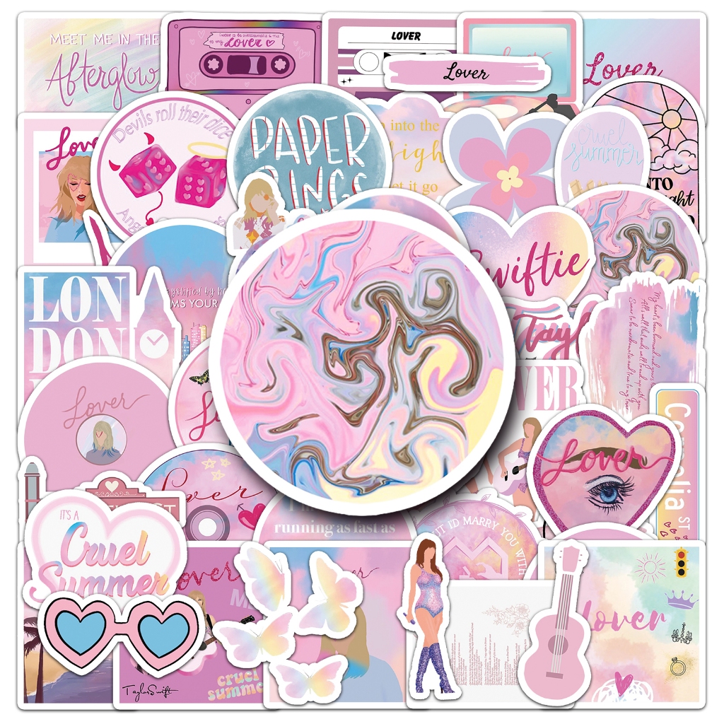 50 ชิ้นตลกน่ารัก Taylor Swift Lover สติกเกอร์สีม่วงกันน้ํา DIY สําหรับโทรศัพท์แล็ปท็อปสเก็ตบอร์ด Creative Graffiti รถสติกเกอร์บ้านสติกเกอร์