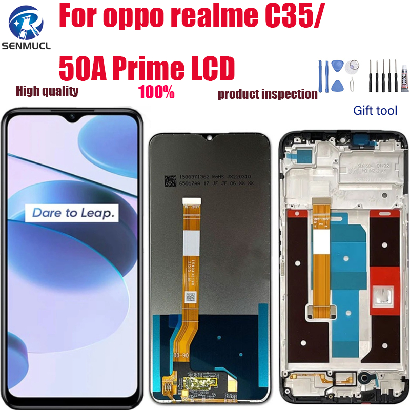อะไหล่หน้าจอสัมผัส LCD พร้อมกรอบ สําหรับ OPPO Realme C35 RMX3511 Narzo 50A Prime