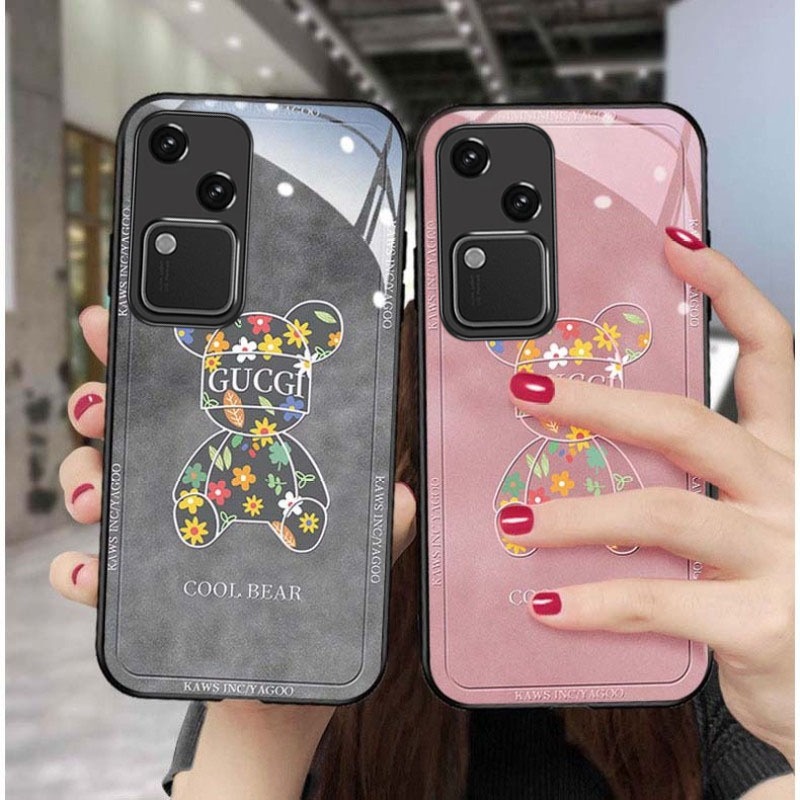 เคส Vivo V30 V29 V29E V23E Y36 5G เคส Vivo Y22S V30 Pro กันกระแทก การ์ตูนน่ารัก ดอกไม้ หมี หรูหรา กร