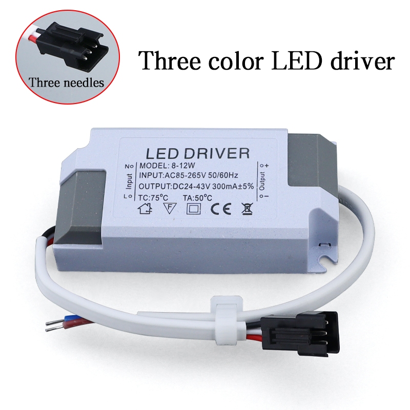 สามสี LED Driver 18-24W 12-18W 8-12W 4-7W 3-5W (3 pin) หม้อแปลงไฟฟ้าสําหรับ Tri-color Downlight spotlight