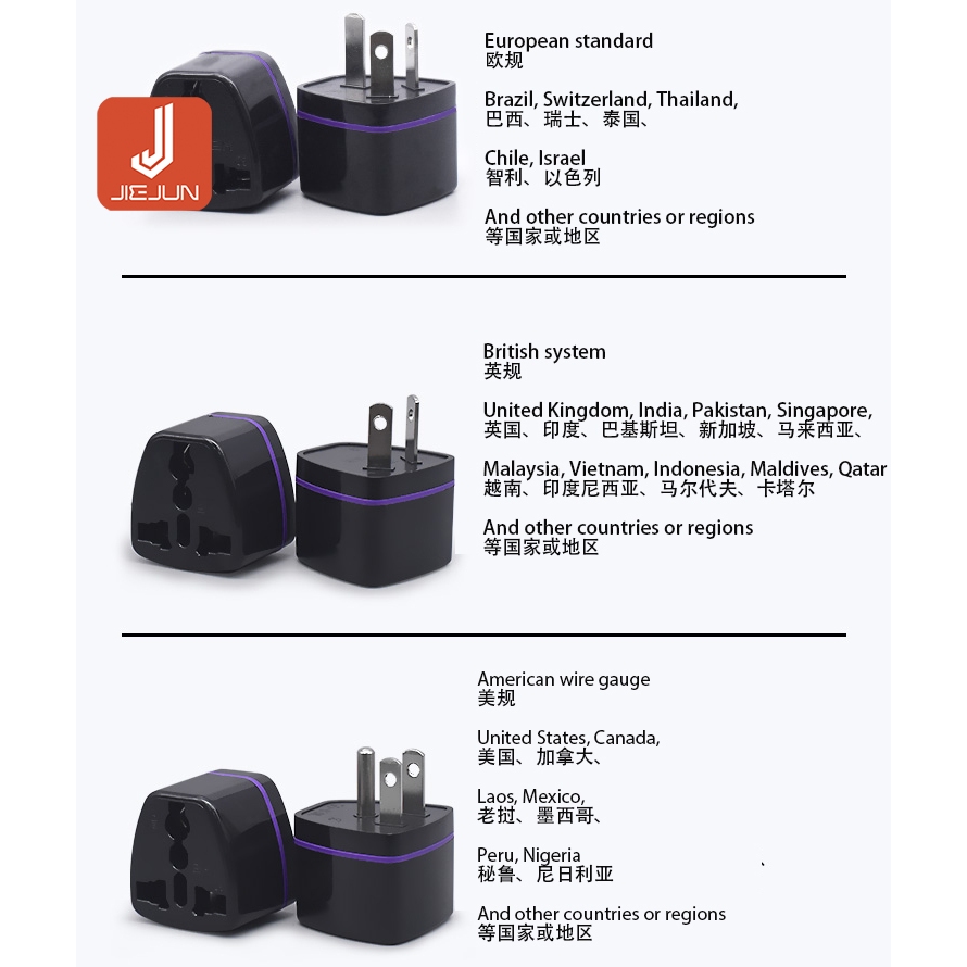 อะแดปเตอร์ปลั๊กไฟ แปลงปลั๊ก US UK China CN EU EU AU ทองเหลือง สําหรับเดินทาง - รูปที่ 4