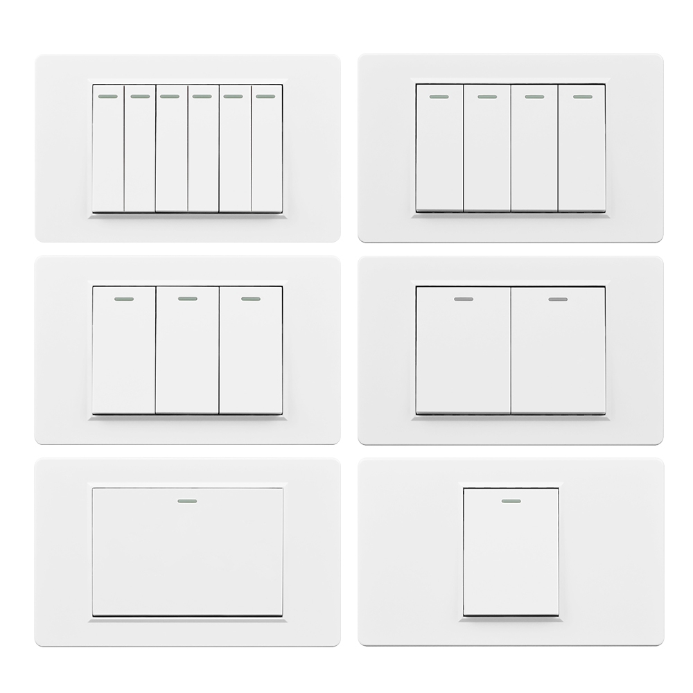 VISWE สวิตไฟ 2 way switch white switch，118*72mm แผงพลาสติก